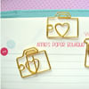 Paper Binder Clips - Camera - Rose Gold And Gold - Set Of 7 Online