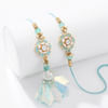 Gift Pastel Blue Meenakari Bhaiya Bhabhi Rakhi