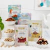 Shop Peach Bhaiya-Bhabhi Rakhi with Dry Fruit Hamper