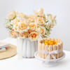 Peach Blooms And Mango Bliss Cake Gift Combo Online