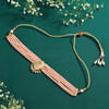Buy Peach Choker Set with Earrings