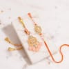 Buy Peach Meenakari Rakhi Set for Bhaiya & Bhabhi
