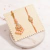 Shop Peach Meenakari Rakhi Set for Bhaiya & Bhabhi