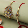 Gift Peacock Bhaiya Bhabhi Rakhi With Kaju Katli