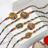 Peacock CZ And Meena Rakhi (Set of 5) Online