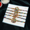 Buy Peacock CZ And Meena Rakhi (Set of 5)