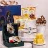Peacock Grace Raksha Bandhan Hamper with Silver-Plated Container