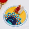 Buy Peacock Kundan Rakhis And Gulab Jamun Hamper