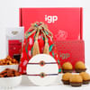Peacock Meena Rakhi Set of 2 And Flavourful Treats Hamper Online
