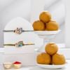 Peacock Rakhi Set Of 2 With Besan Laddoos Online