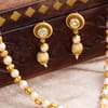 Gift Pearl And Gold Finish Necklace Set