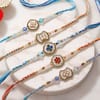 Gift Pearl and Kundan Rakhi Box with Mithai
