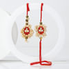 Gift Pearl Kundan And Meena Bhaiya Bhabhi Rakhi