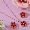 Pendant Set - Flower - Red Ruby Online