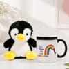 Penguin Plushie with Magic Mug Gift for Rakhi