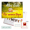 Personal greeting card with Merci: Alles Gute. Fur meinen Papa (250 g)