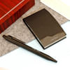 Gift Personalised Card Holder With Pen - Customize With Name
