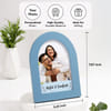 Gift Personalised Couple Arched Blue Photo Frame