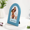 Shop Personalised Couple Arched Blue Photo Frame