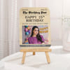 Personalized 25th Birthday Photo Frame | Same Day Delivery | Newspaper Style Keepsake Plaque with Wo