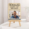 Personalized 50th Birthday Photo Frame | Same Day Delivery | Newspaper Style Keepsake Plaque with Wo