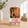 Personalized Bappa's Blessing Photo Frame with Wooden Stand
