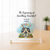 Personalized Beautiful Beginnings Acrylic Desk Stand