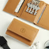 Gift Personalized Beige Wallet with Key Chain Holder