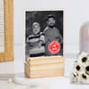 Buy Personalized Best Dad Wooden Base Photo Frame