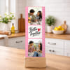 Personalized Bhaiya Bhabhi Photo Wooden Stand for Rakhi Online