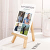 Gift Personalized Birthday Photo Collage Frame | Same Day Delivery | Custom 4 Picture Plaque with Wooden 