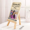 Gift Personalized Birthday Photo Frame Plaque | Same Day Delivery | Custom Newspaper Style Board with Woo