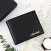 Personalized Black Leather Wallet for Father's Day