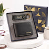 Personalized Black Wallet & Keychain Set for Dad