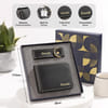 Gift Personalized Black Wallet & Keychain Set  for Him