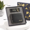 Buy Personalized Black Wallet & Keychain Set  for Him