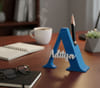 Shop Personalized Blue 3D Name Pen Stand Secret Santa Gift