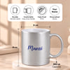 Gift Personalized Blue Cat Silver Mug