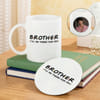 Personalized Brother Coffee Mug Coaster Set