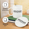 Gift Personalized Brother Coffee Mug Coaster Set For Rakhi