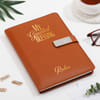 Buy Personalized Brown Leather Diary & Pen Set for Rakhi