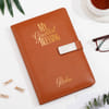Shop Personalized Brown Leather Diary & Pen Set for Rakhi