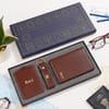 Personalized Brown Leather Travel Accessory Gift Set for Dad