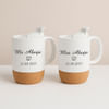 Personalized Cork Base Ceramic Mug For Couples - Set Of 2 Personalized Cork Base Ceramic Mug For Couples - Set Of 2