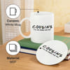 Gift Personalized Cousins Coffee Mug Coaster Set For Rakhi
