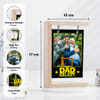 Gift Personalized Dad in Galaxy Wooden Photo Frame