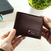 Personalized Dark Brown Leather Wallet for Men Online