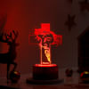Personalized Divine Cross Christmas LED Lamp - Brown Base Online