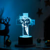Personalized Divine Cross Christmas LED Lamp - Brown Base Online