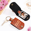 Personalized Drive Safe Handsome Leather Photo Keychain